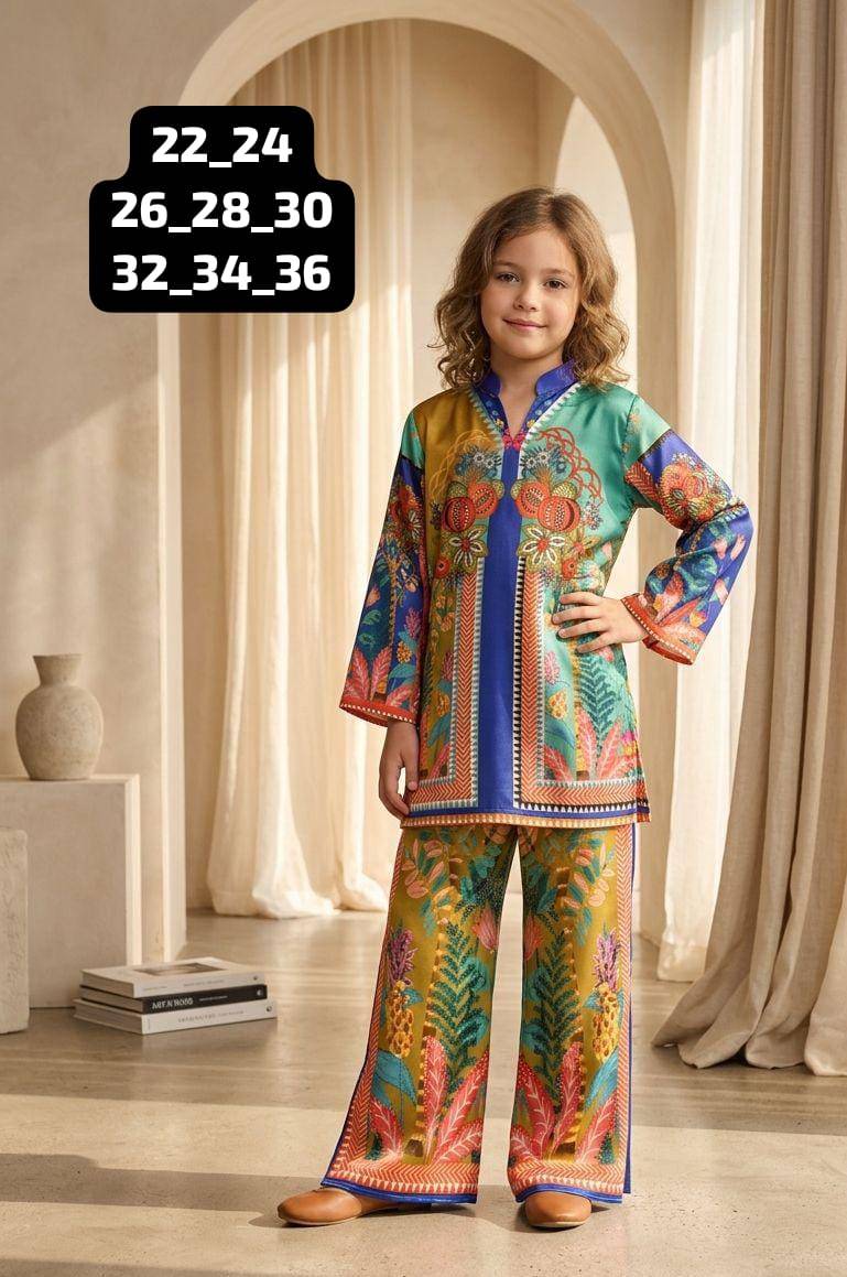 K-999 Kids Collection By Fashid Beautiful Festive Suits Stylish Colorful Fancy Casual Wear Premium Imported Mal Satin Stitched Dresses At Wholesale Price